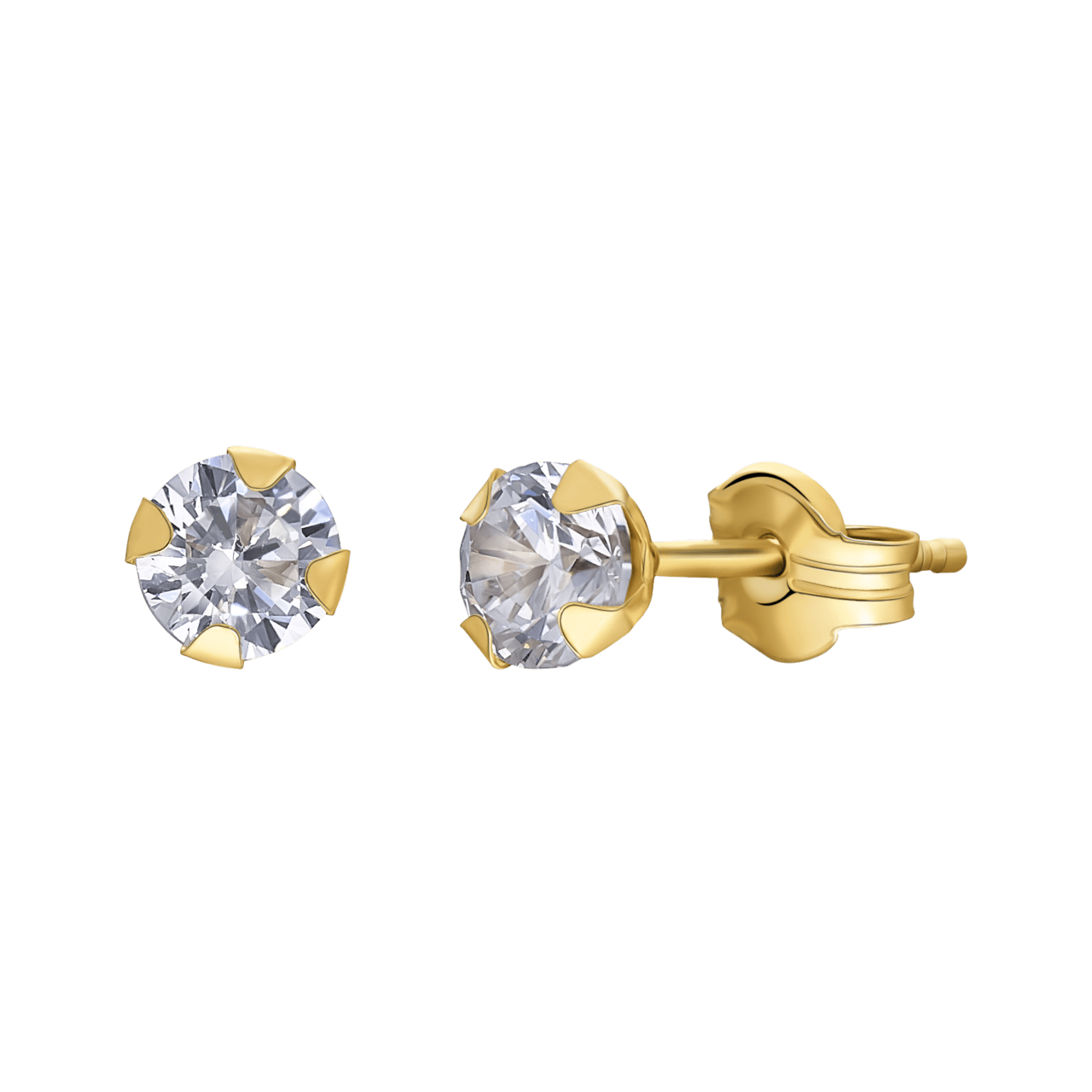 9 karaat oorknoppen met zirkonia 2mm voor dames