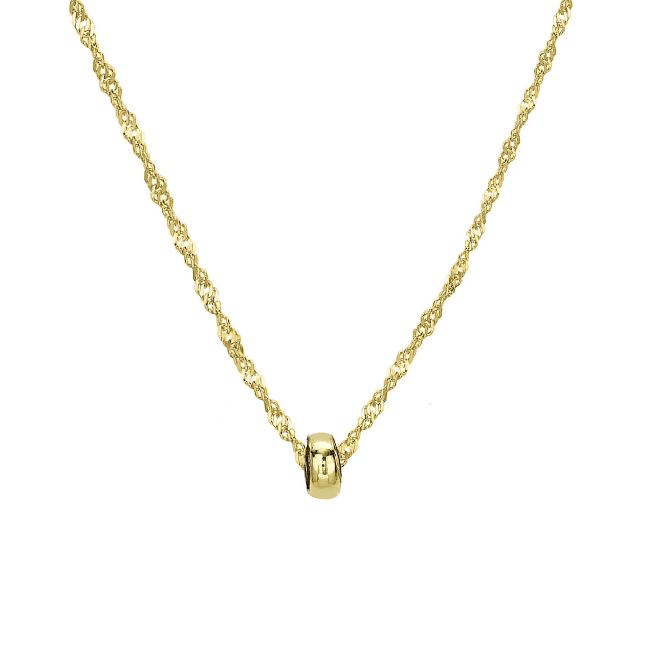 Halskette, 375 Gold, mit Glücksring