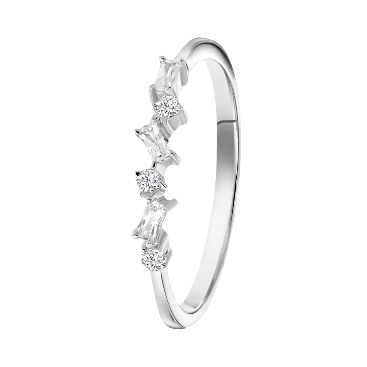 Zilveren ring baguette