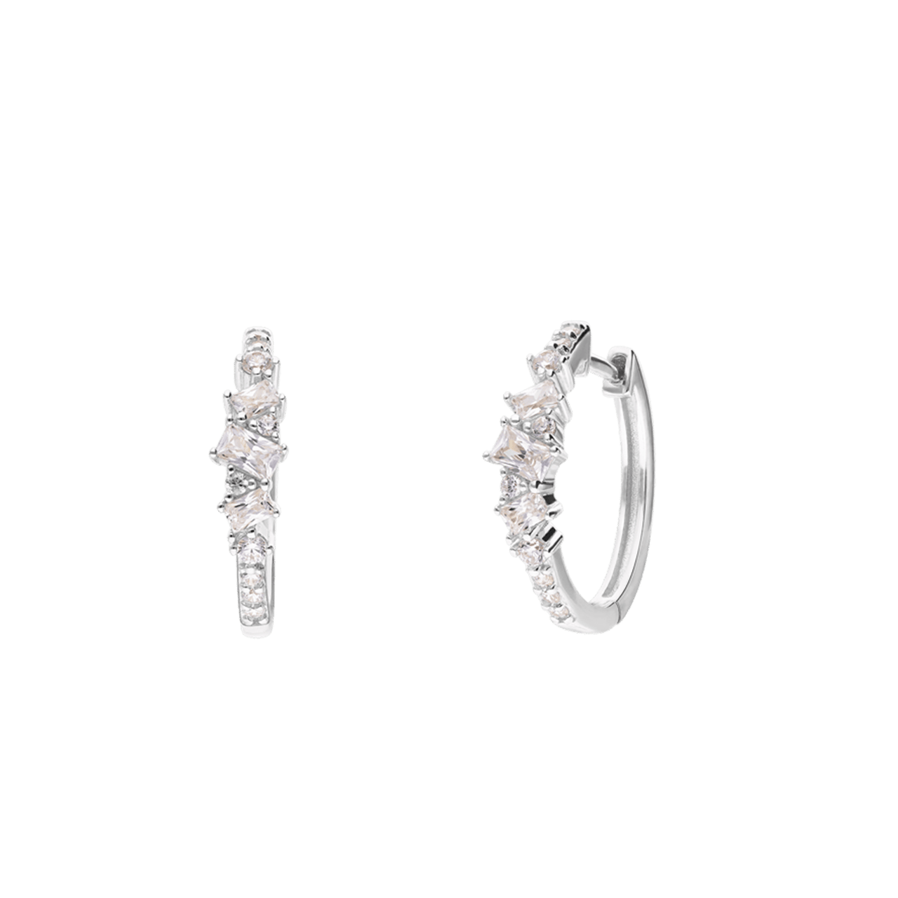 Ohrringe, 925 Silber, Baguetteschliff