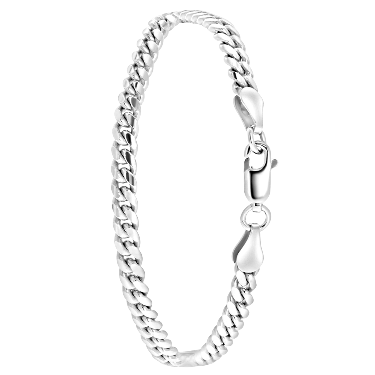 Gerecycleerd zilveren armband gourmetschakel. 