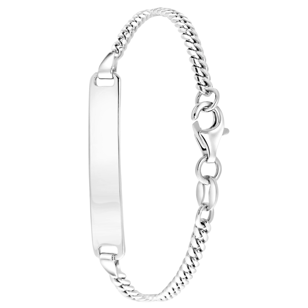 Plattenarmband, 925 Silber, Gourmetglied