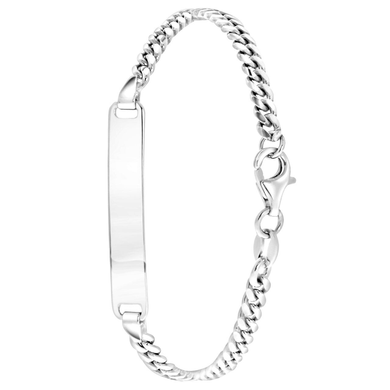 Plattenarmband, 925 Silber, Gourmetglied