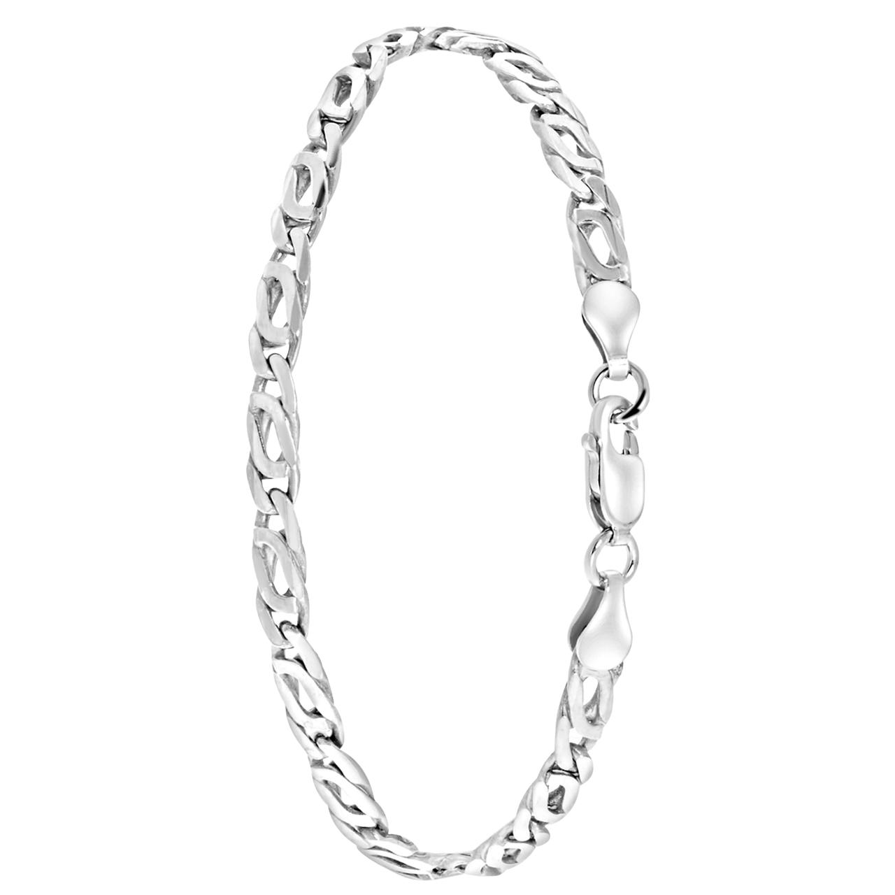 Gerecycled zilveren armband schakel.  