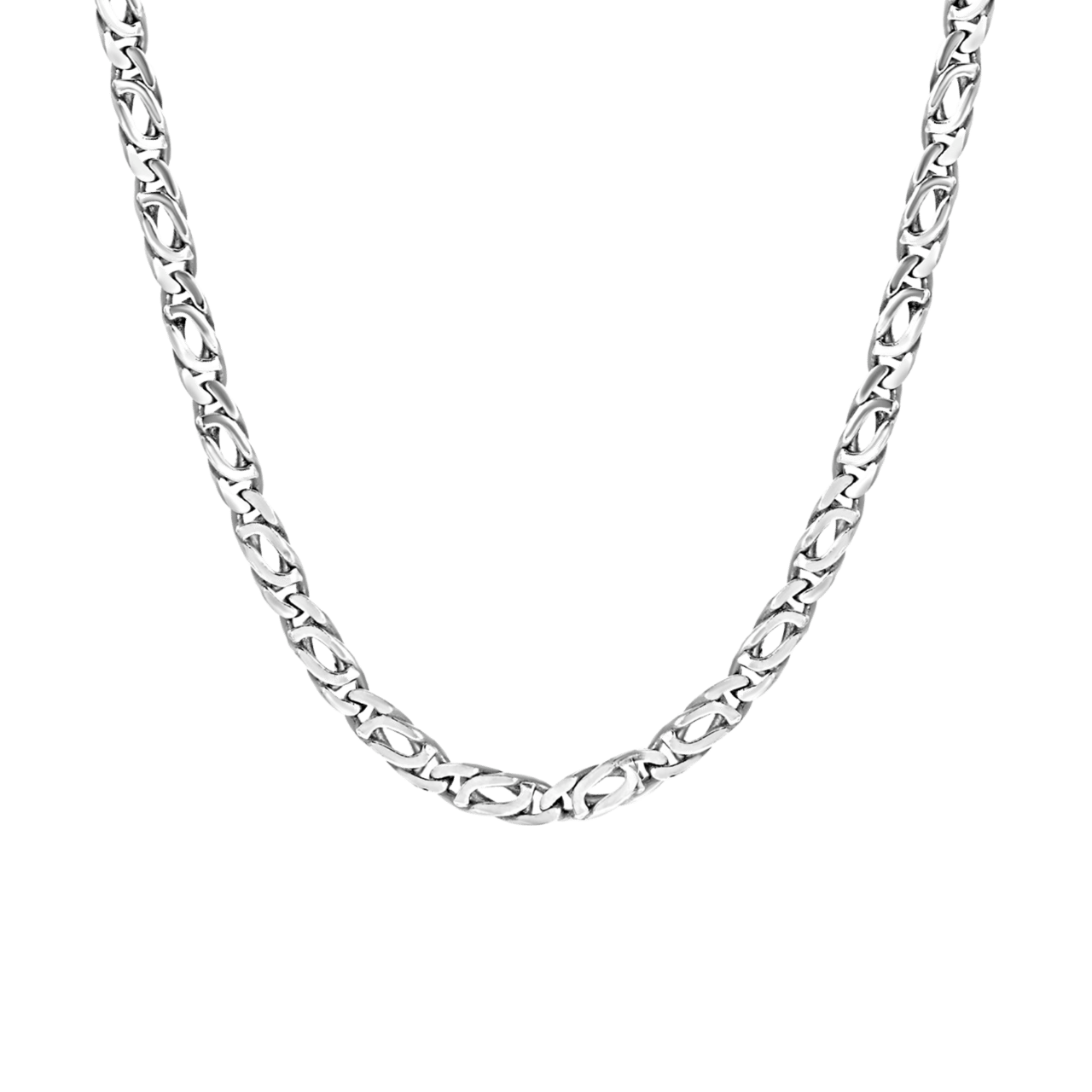 Gerecycled zilveren ketting schakel.  
