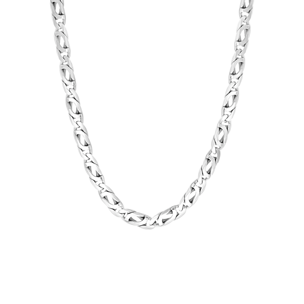 Gerecycled zilveren ketting valkenoog schakel.