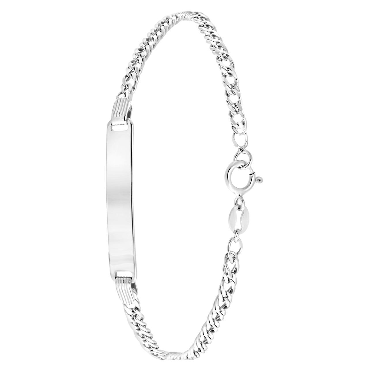 Plattenarmband, 925 Silber, Gourmetglied