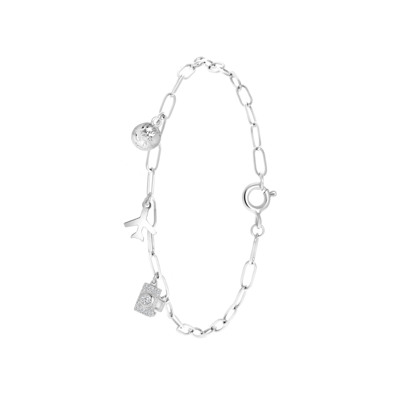 Zilveren bedelarmband travel