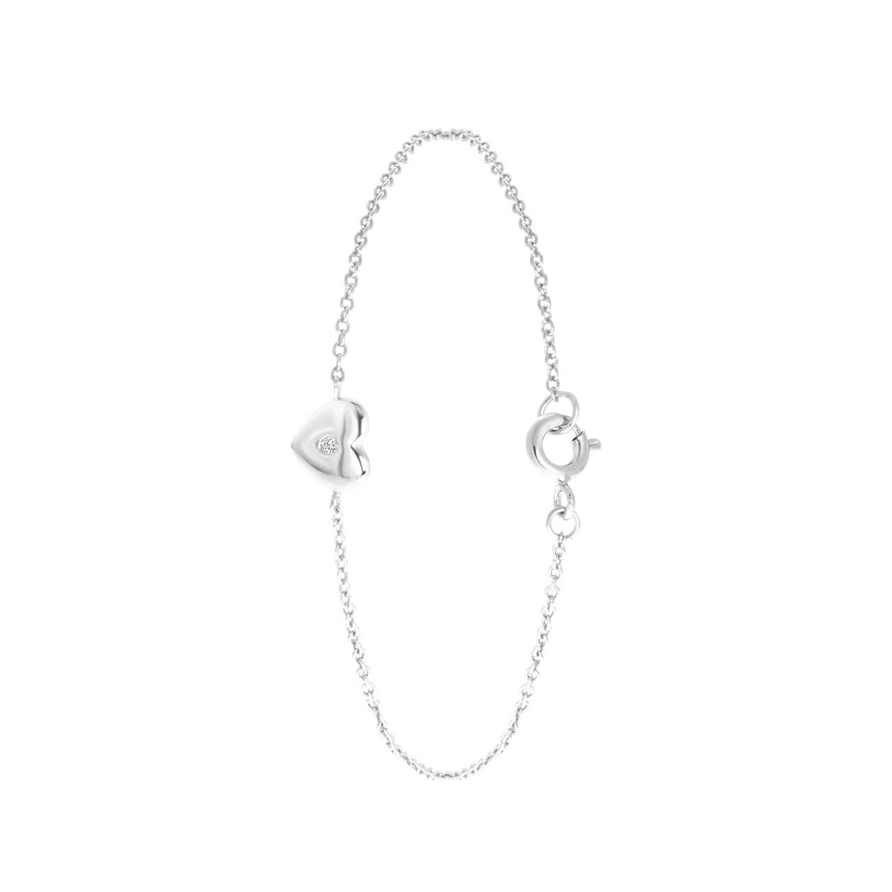 Zilveren armband hart zirkonia