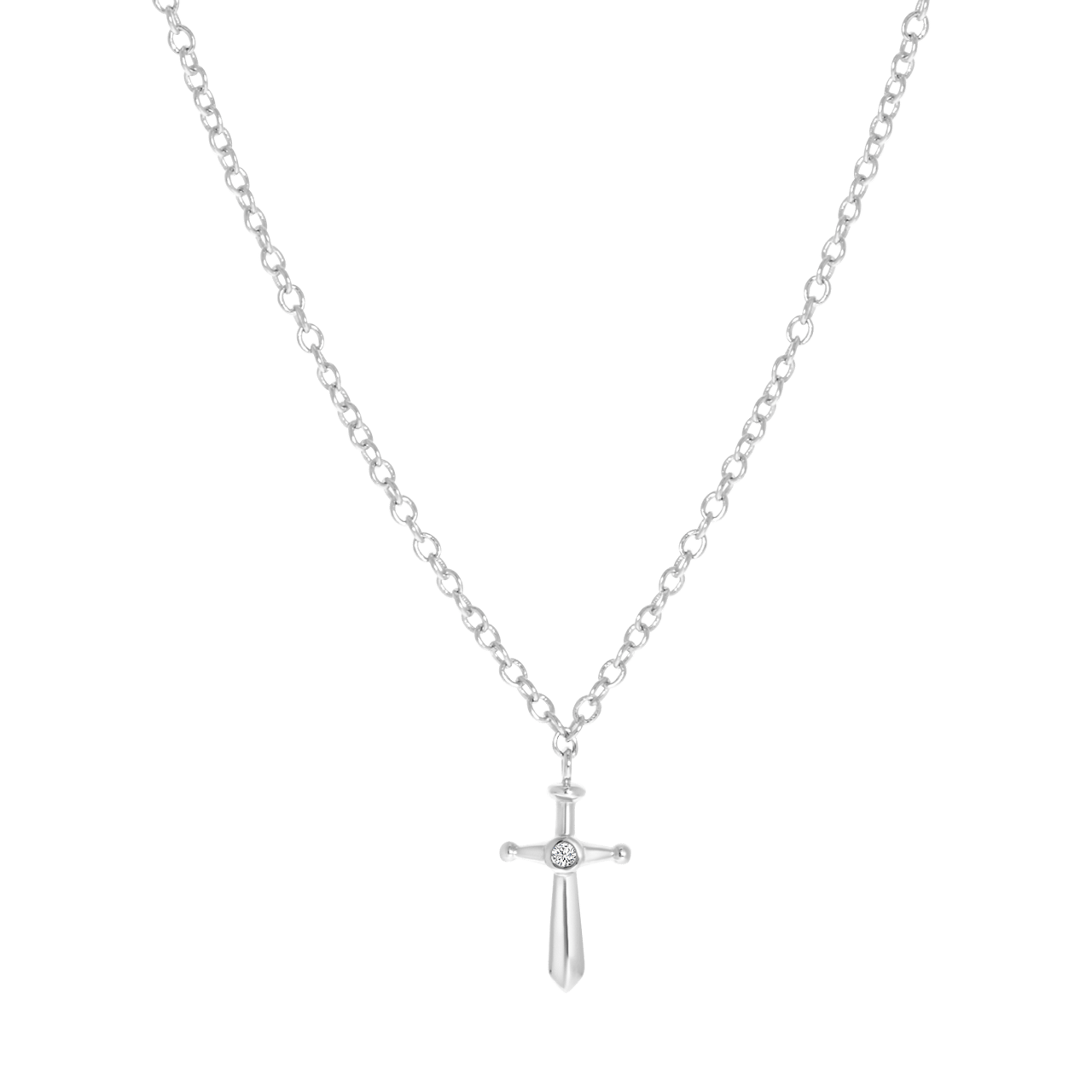 Kette, 925 Silber, mit Kreuzanhänger