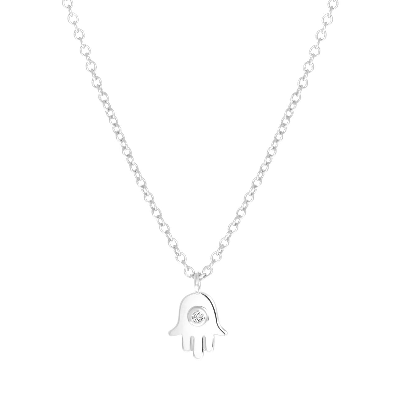 Zilveren ketting met hanger Hamsa