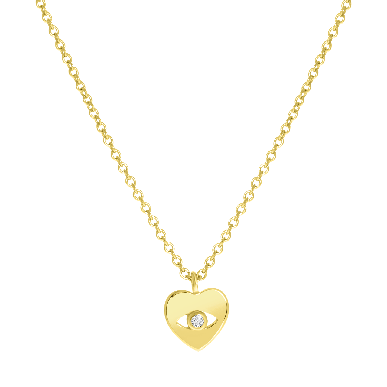 Zilveren goldplated ketting met hanger hart met zirkonia voor dames