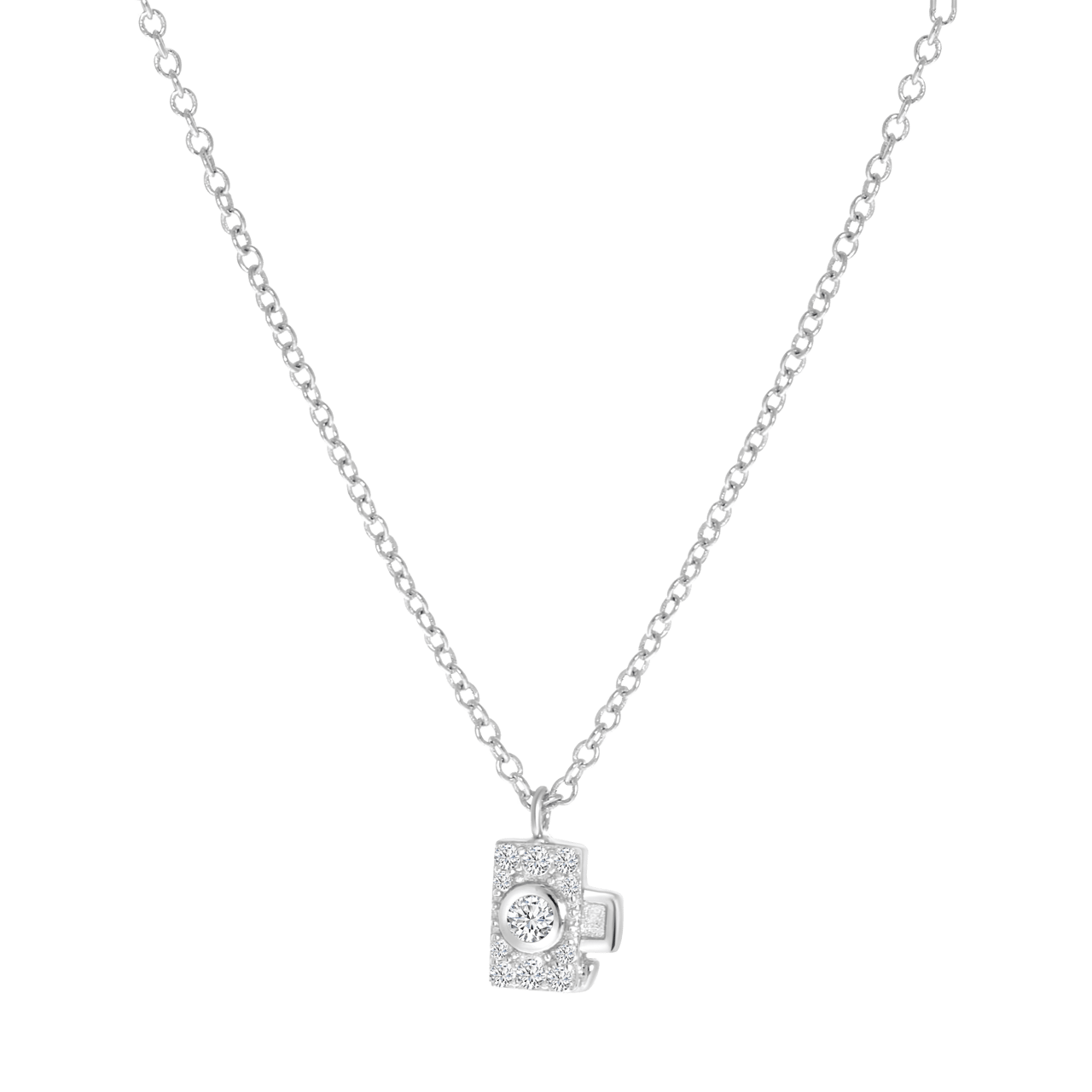 Zilveren ketting met hanger camera