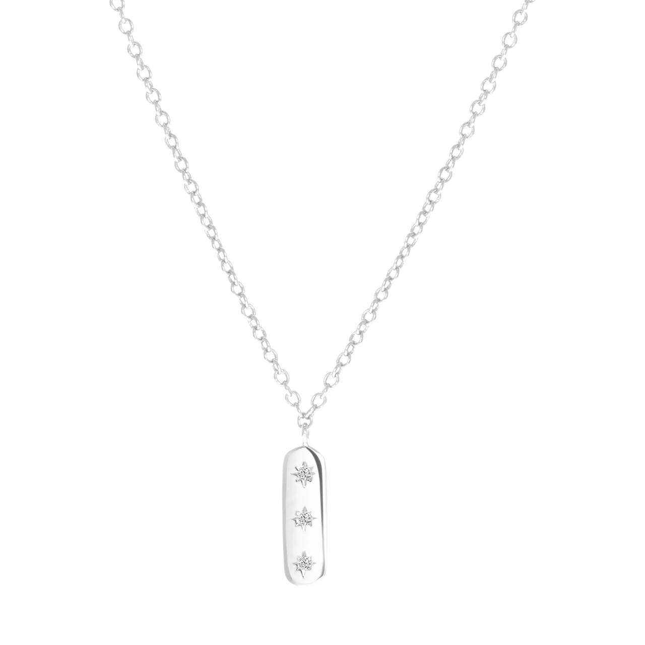 Zilveren ketting met hanger bar