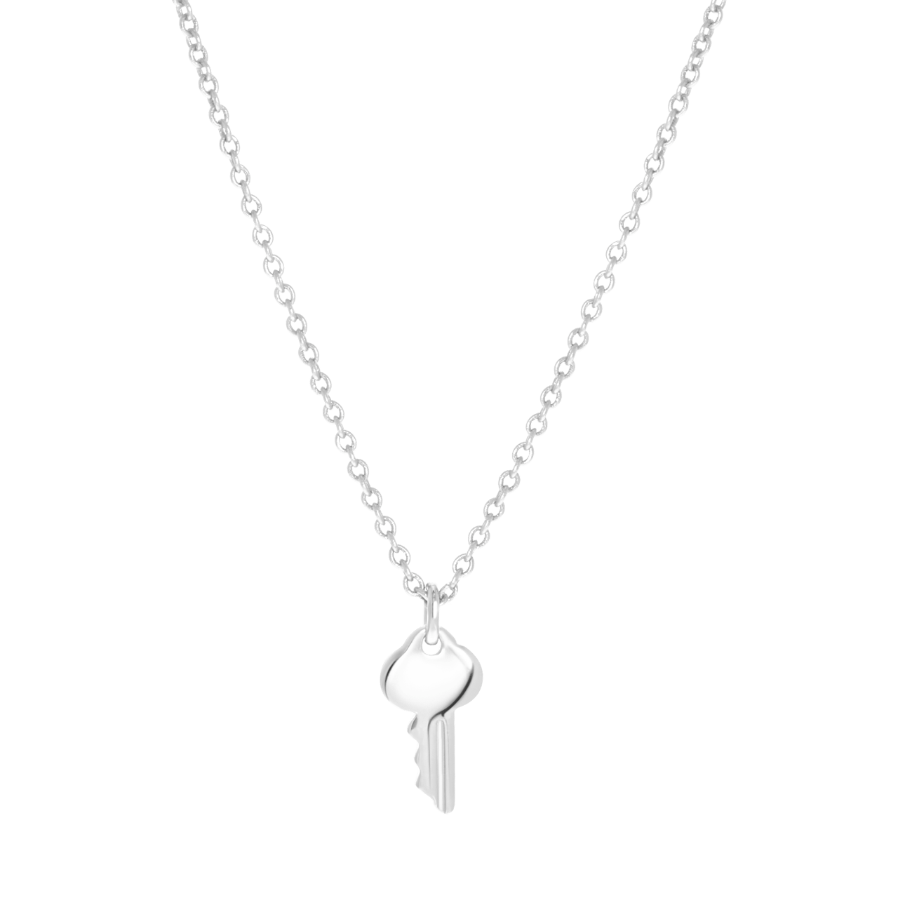 Zilveren ketting met hanger sleutel