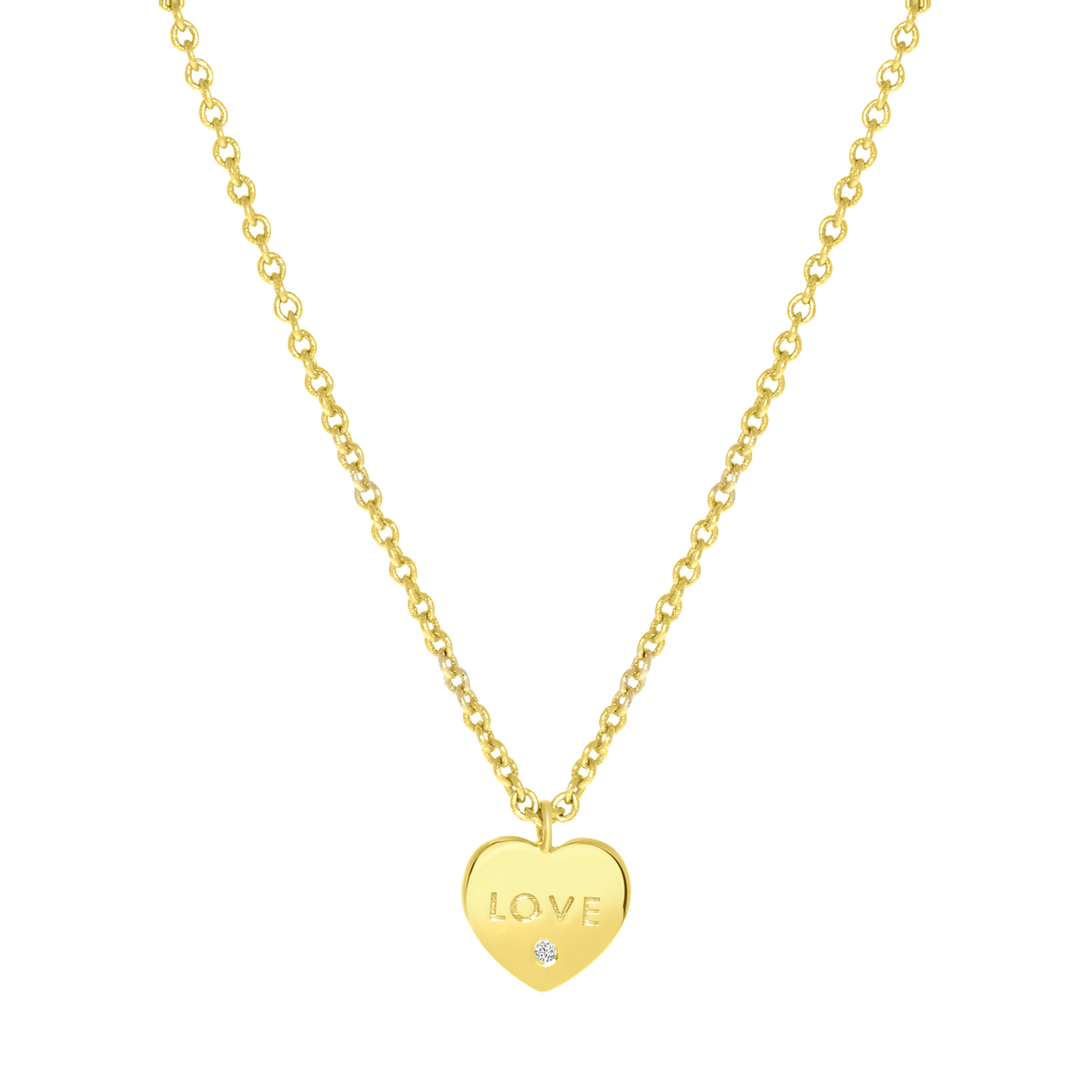 Zilveren goldplated ketting met hanger hart love