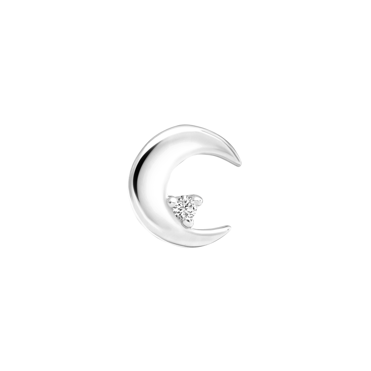 Ohrstecker, 925 Silber, Mond, Zirkonia