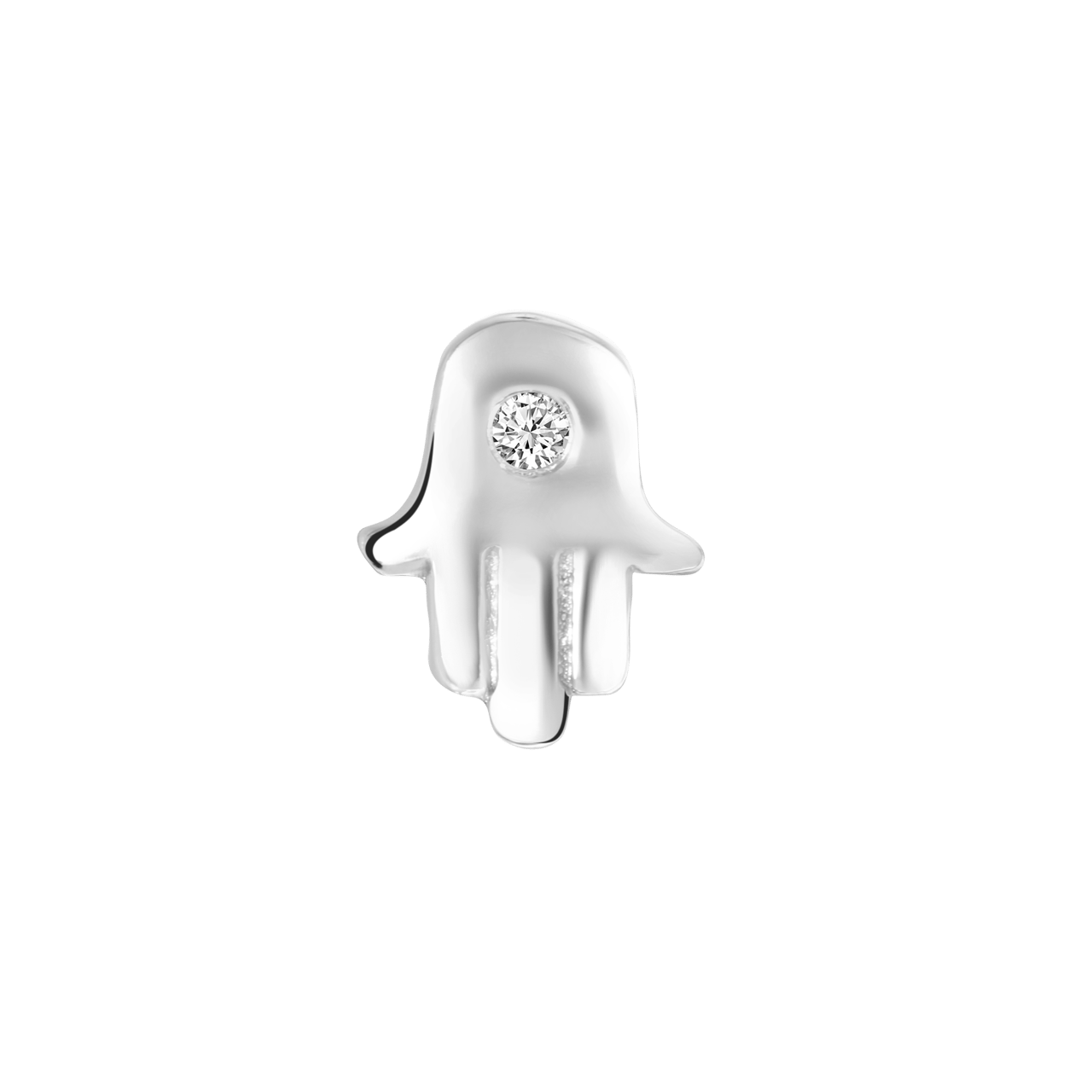 Zilveren oorknop Hamsa
