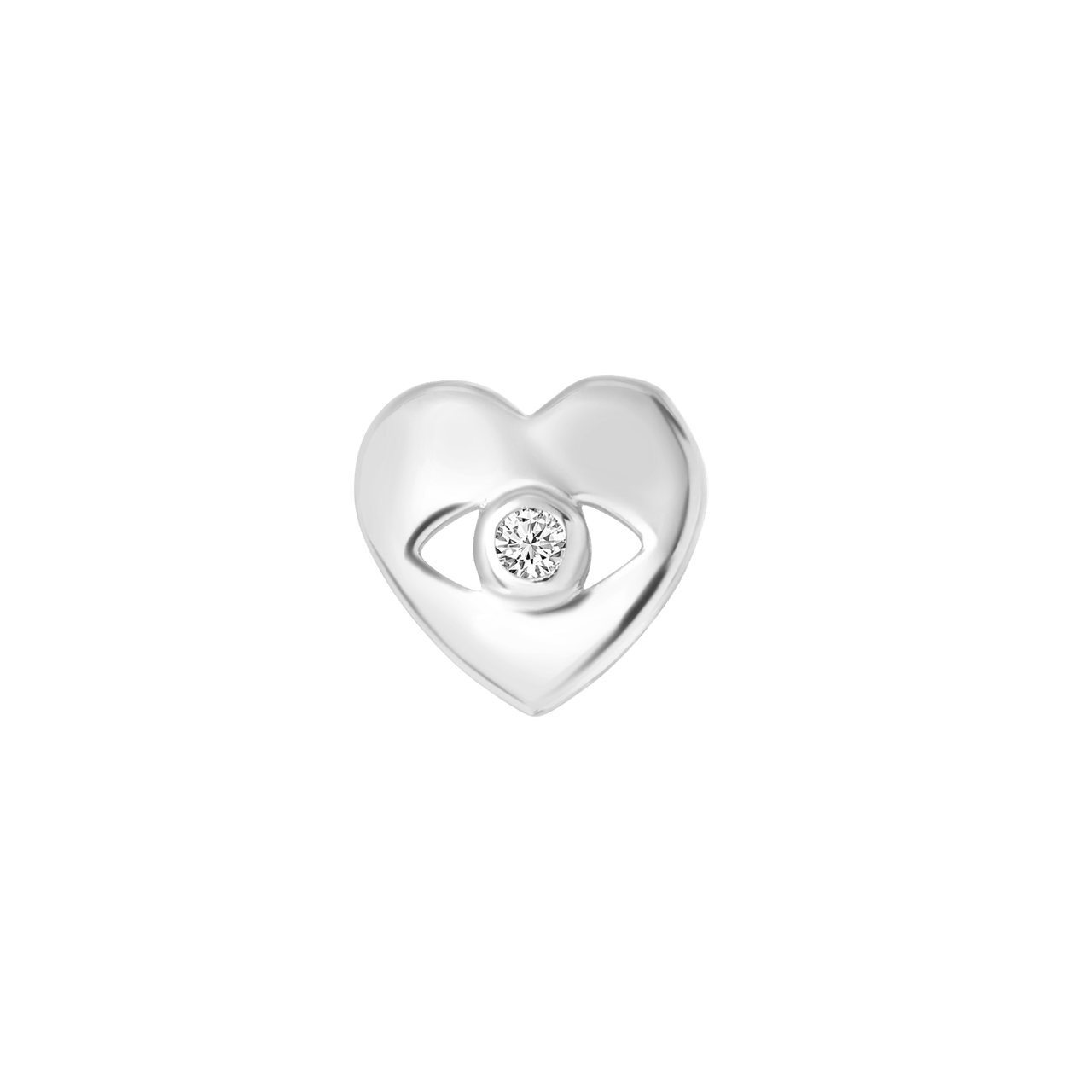 Ohrstecker, 925 Silber, Herz, Zirkonia
