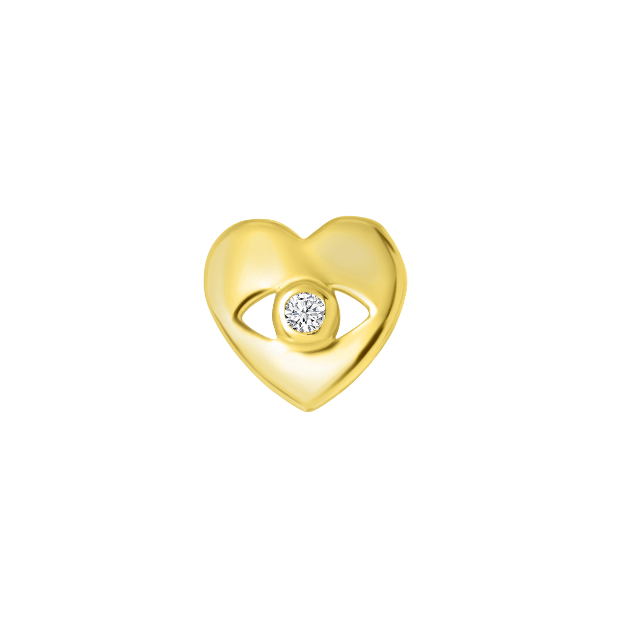 Zilveren goldplated oorknoppen hart met zirkonia voor dames