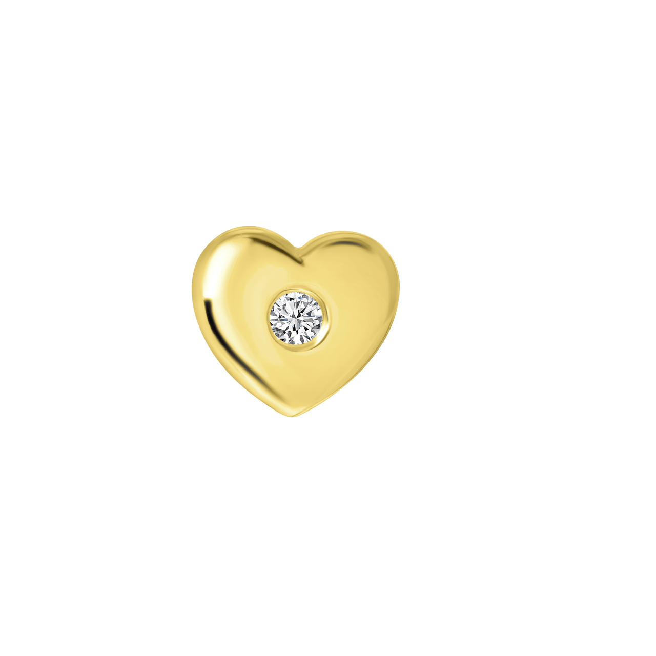 Zilveren goldplated oorknoppen hart met zirkonia voor dames