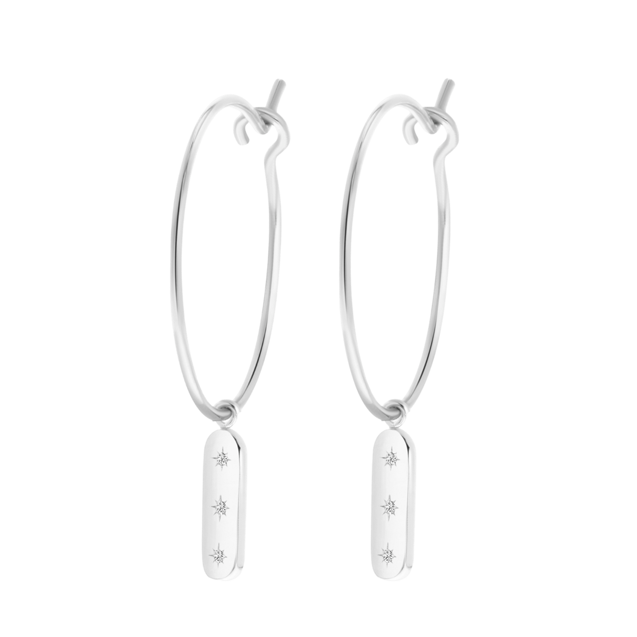 Ohrringe, 925 Silber, mit Steg-Anhänger