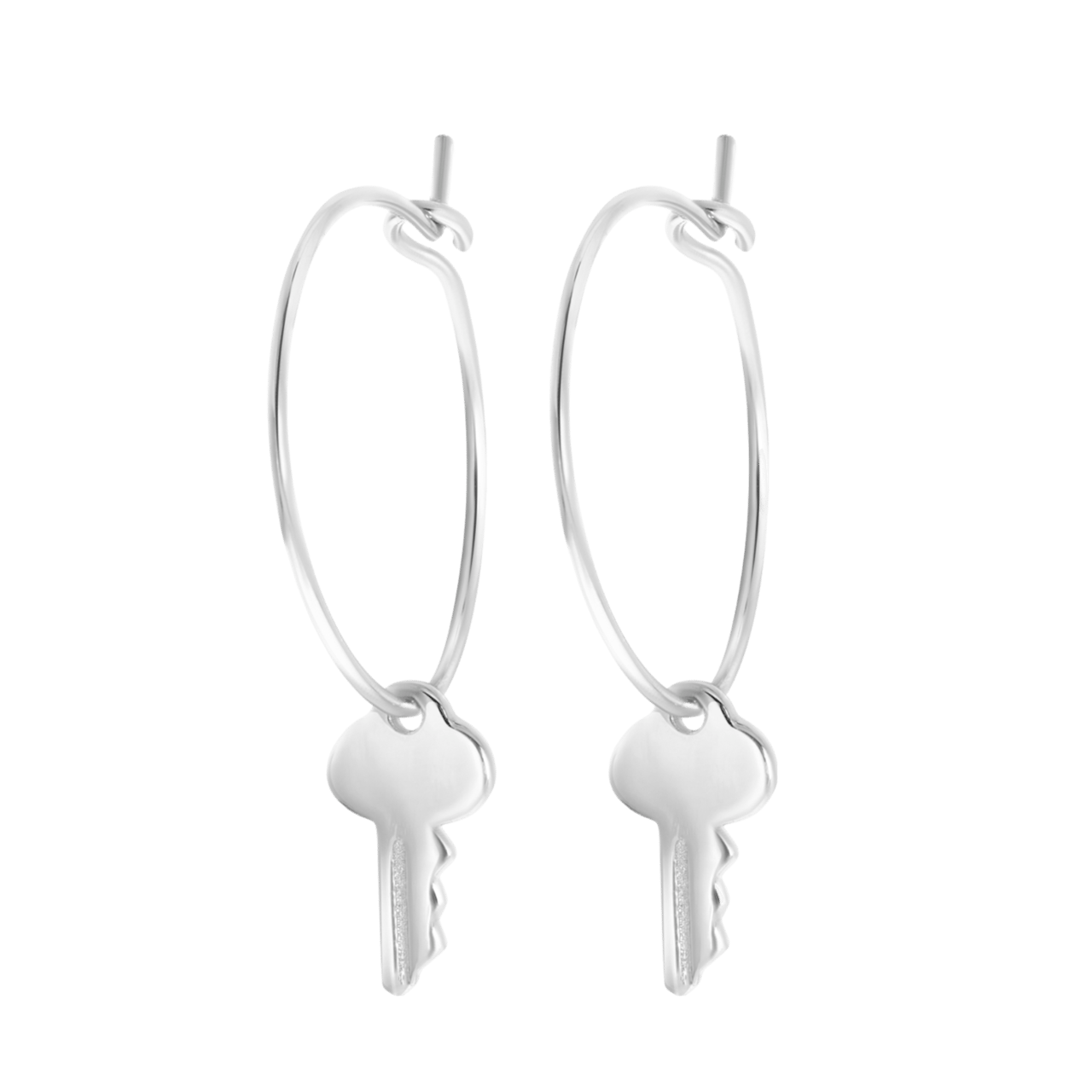 Ohrringe, 925 Silber, mit Schlüssel-Anhänger