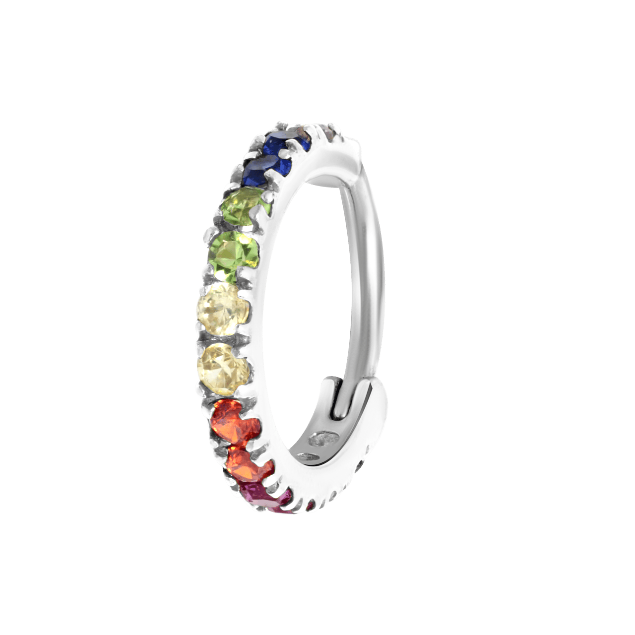 Helix-Piercing aus Edelstahl, Regenbogen, Zirkonia