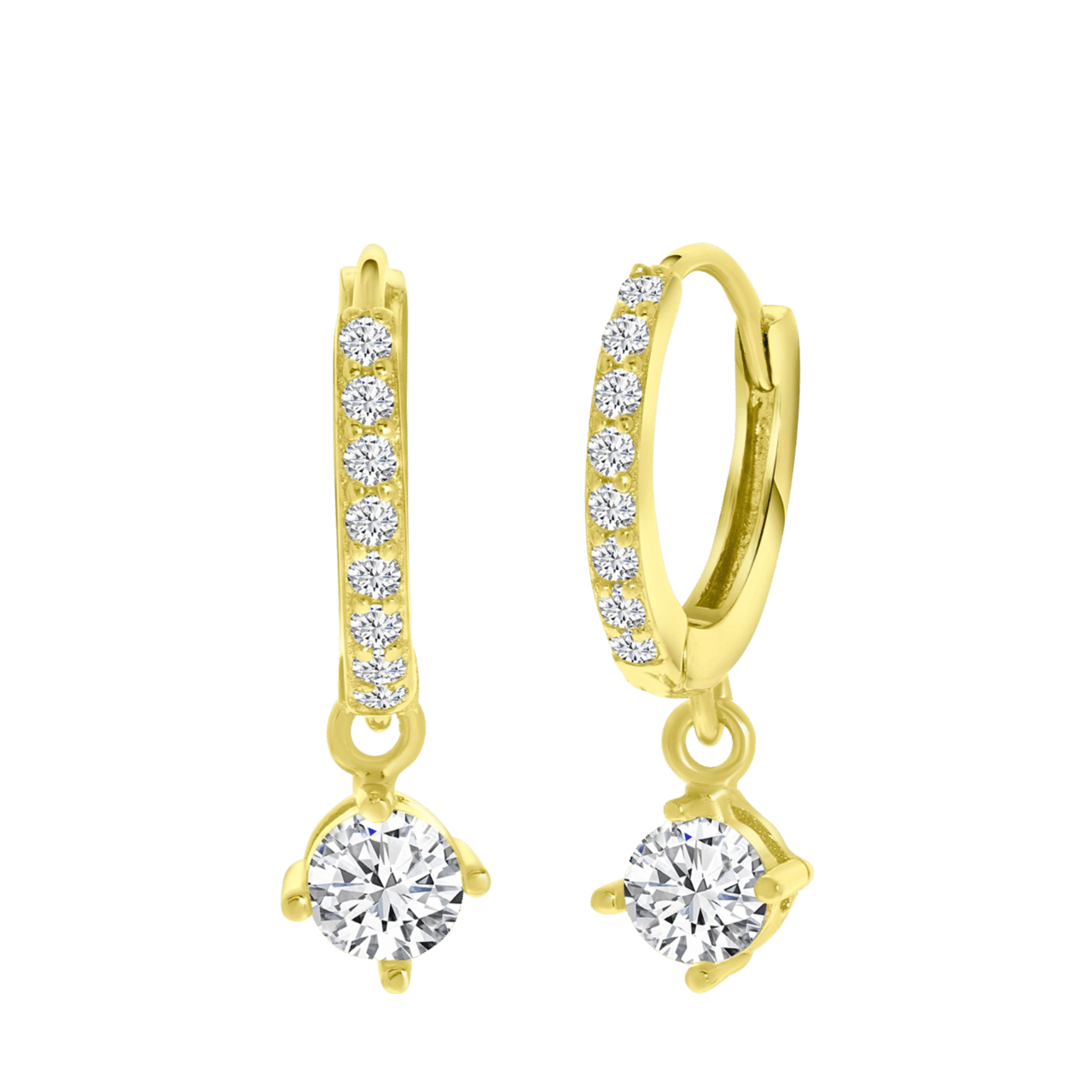 Zilveren goldplated oorringen met zirkonia voor dames