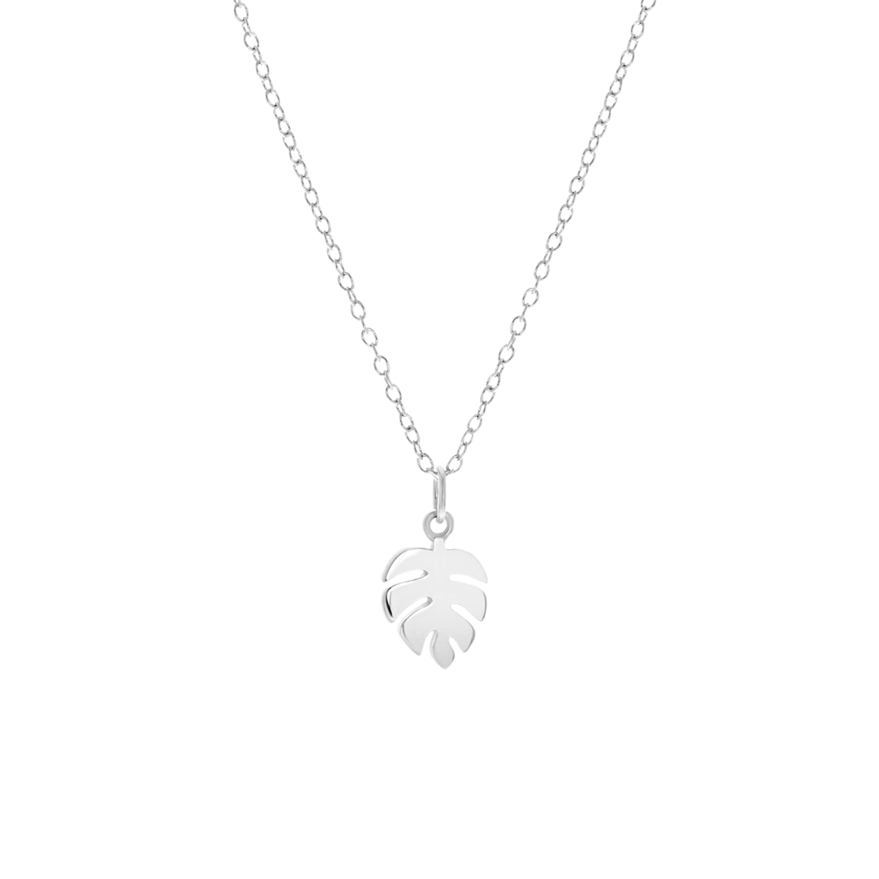 Zilveren ketting met hanger blad