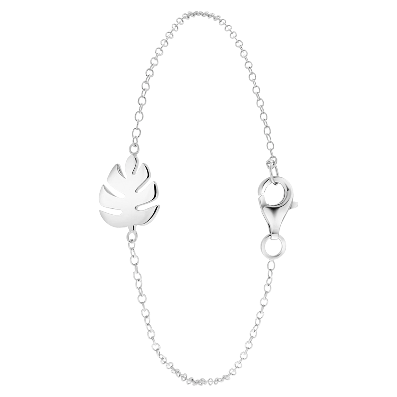 Zilveren armband met hanger blad