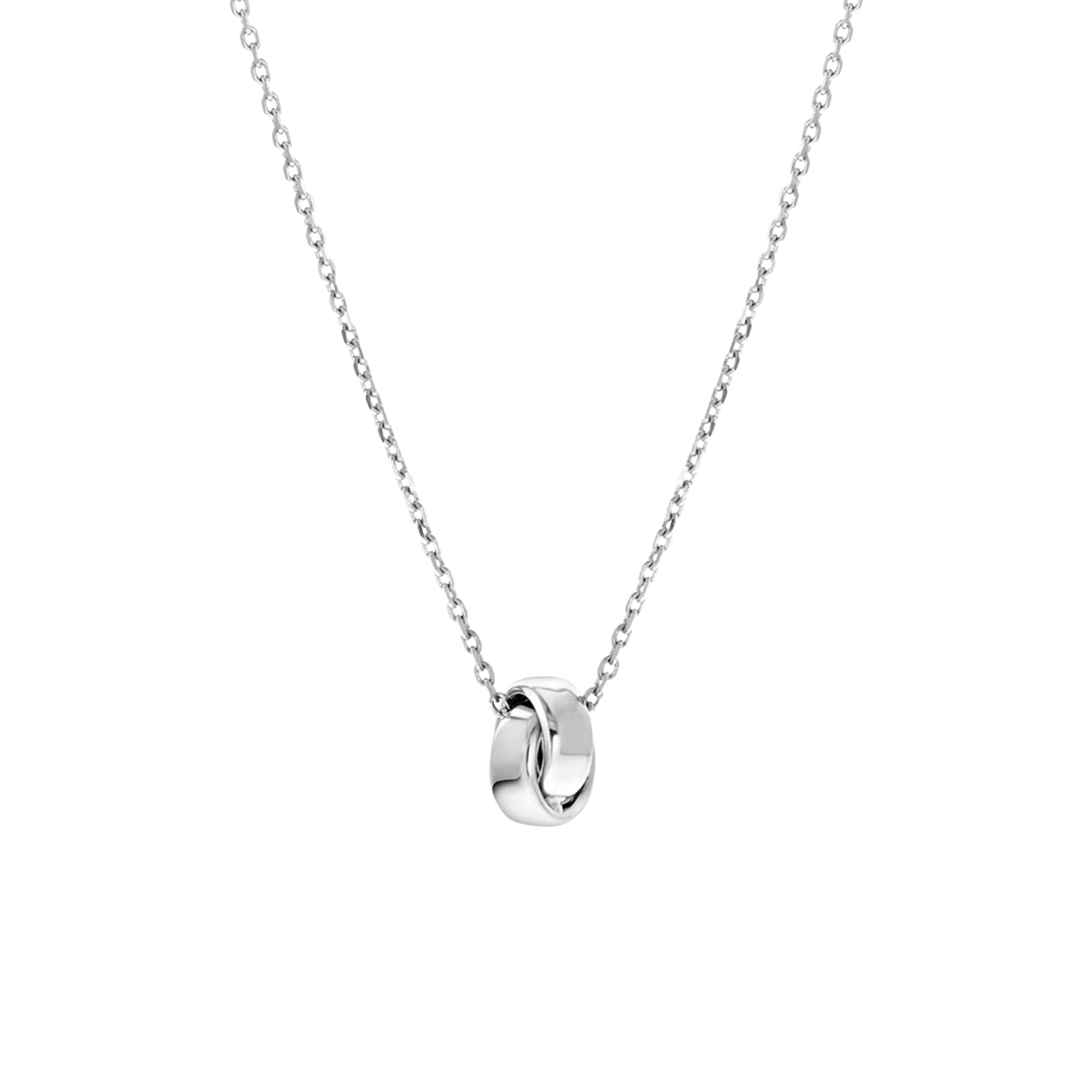 Zilveren ketting met hanger knoop