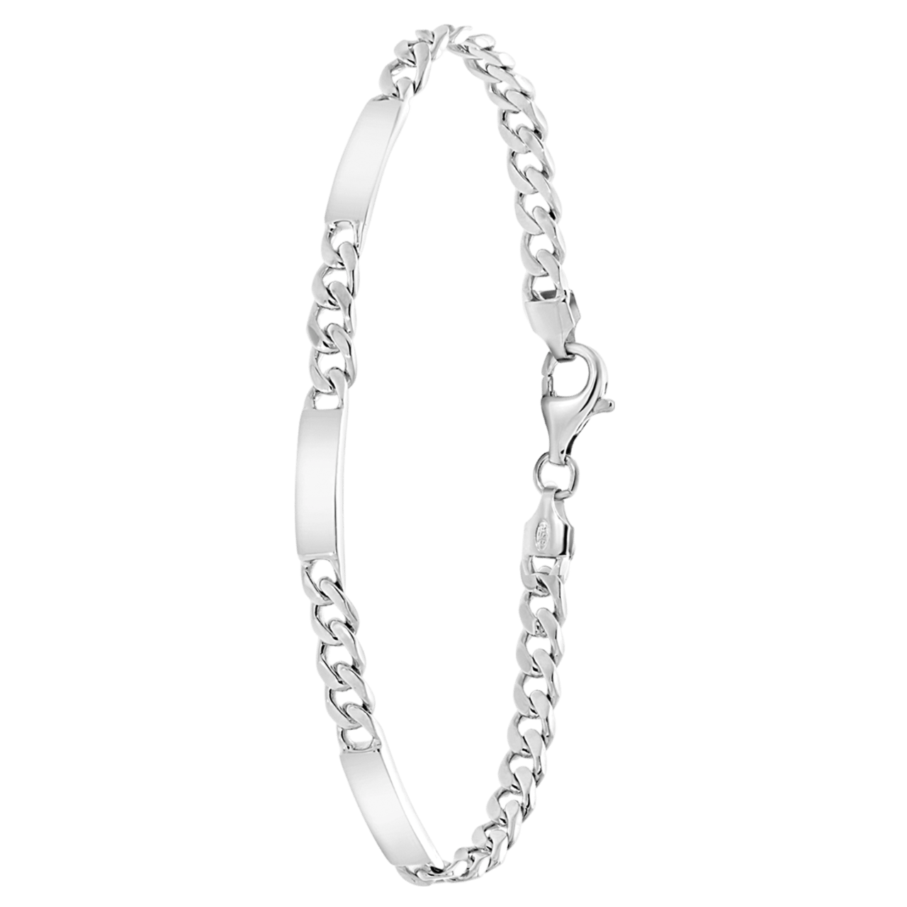 Plattenarmband, 925 Silber, Gourmetglied