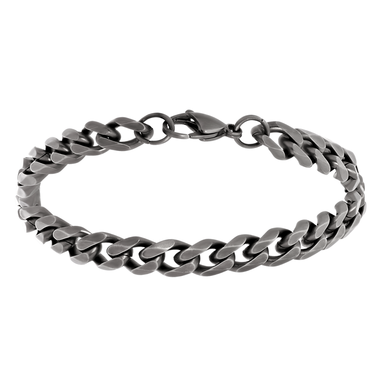 Gerecycleerd stainless steel armband gourmetschakel mat