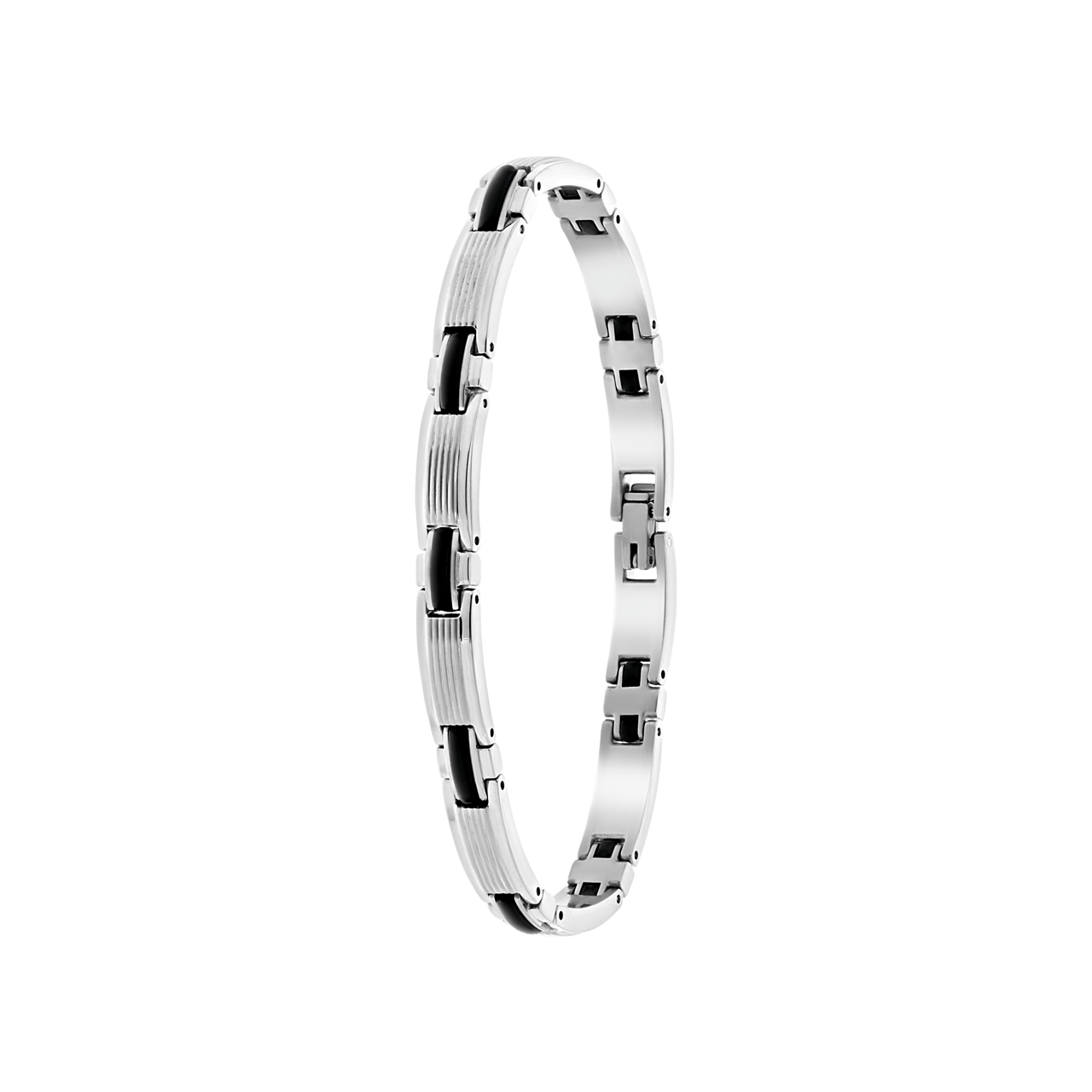 Gerecycleerd stalen armband schakel zwart