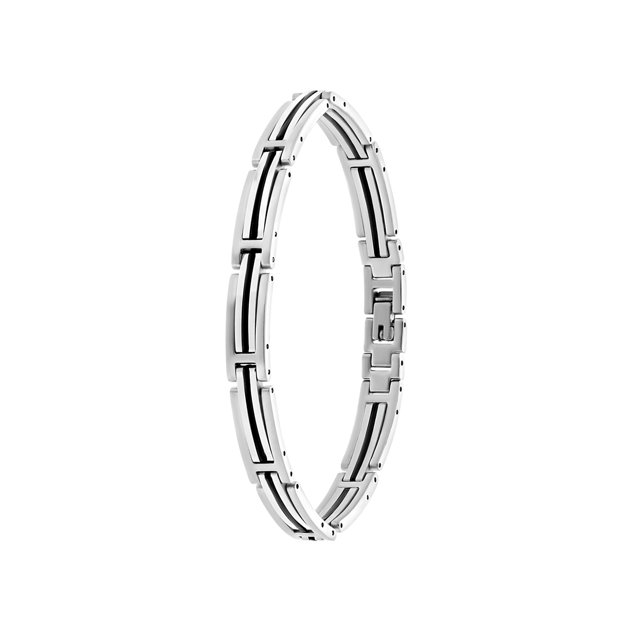 Armband, Edelstahl, Kettenglied, schwarz bearbeitet