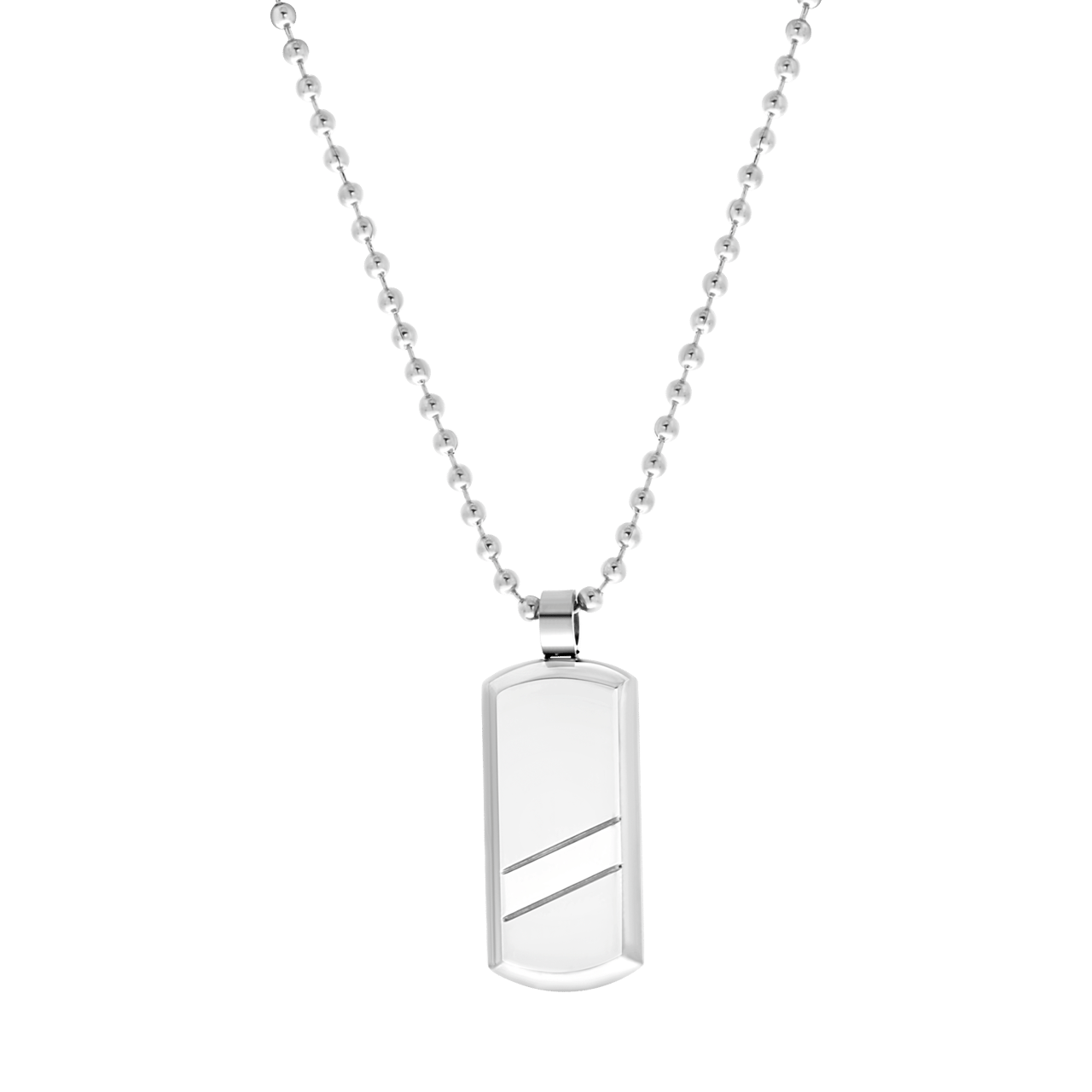 Gerecycleerd stainless steel ketting met hanger plaat