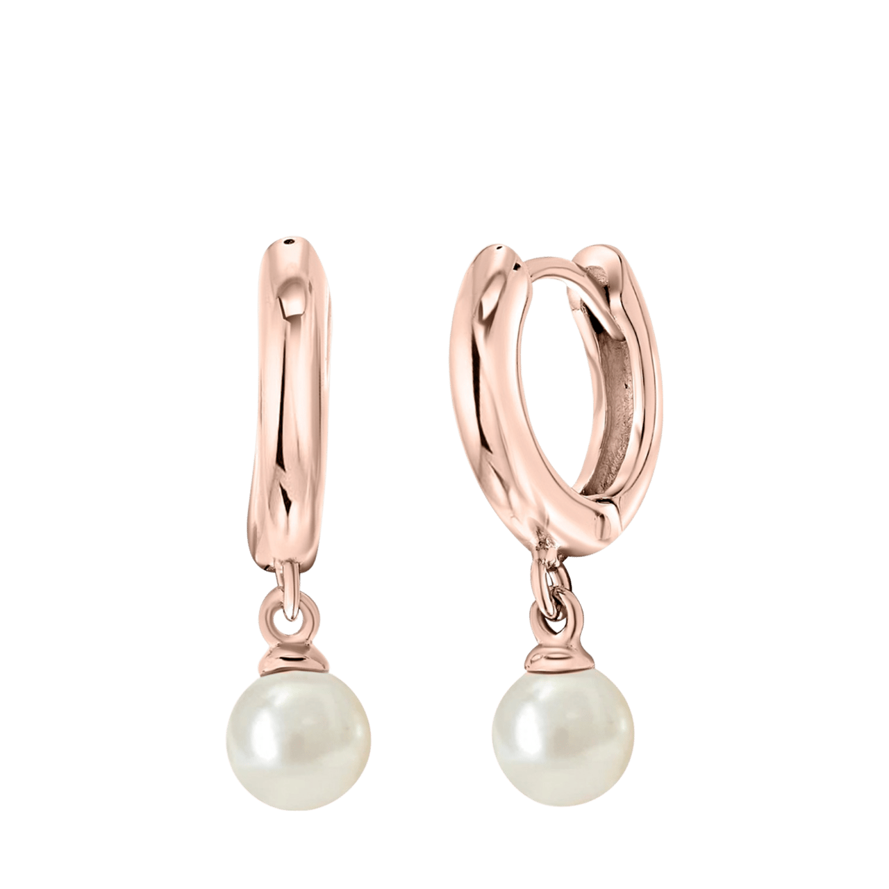 Ohrringe, 925 Silber, rotvergoldet, Perle