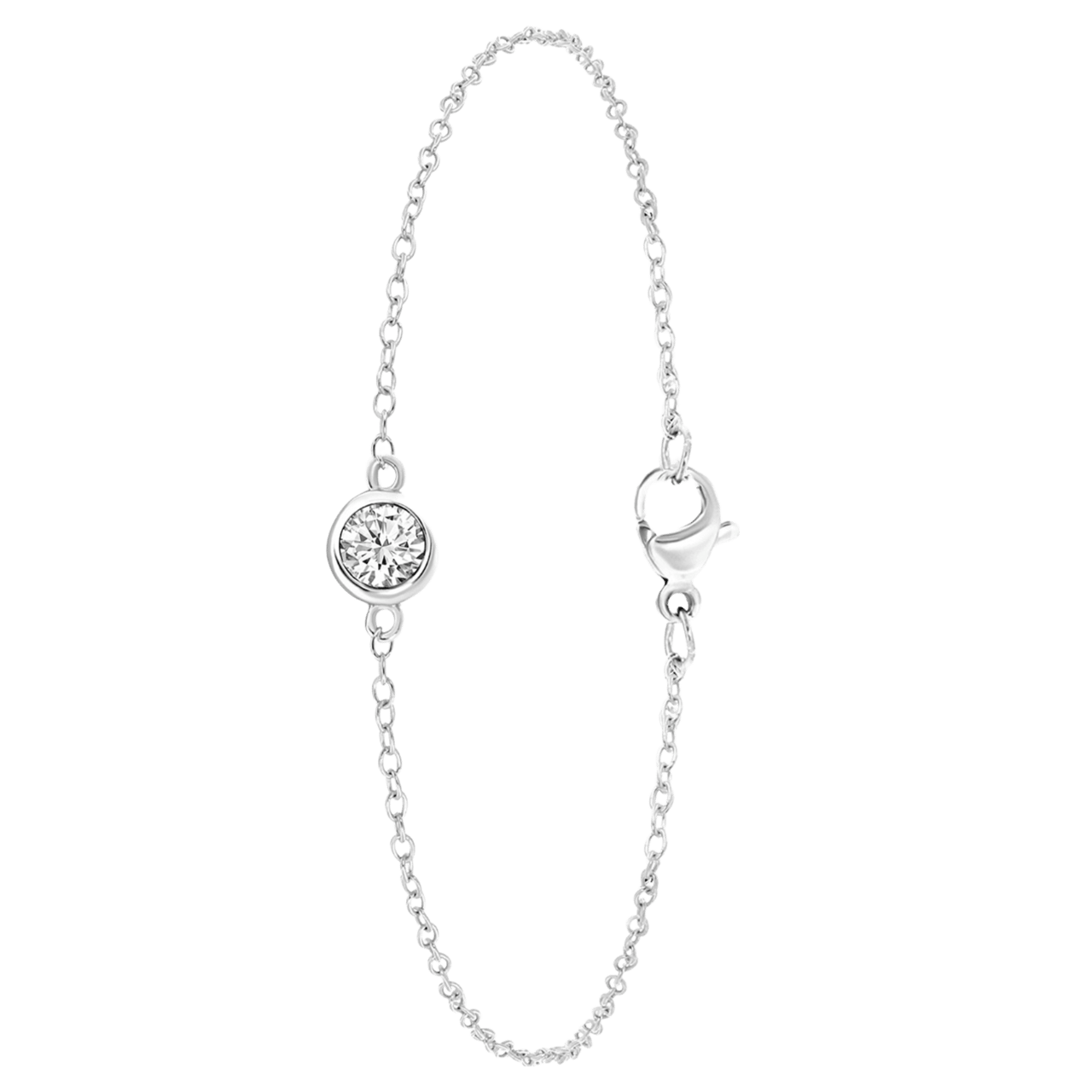 Zilveren armband met witte kristal