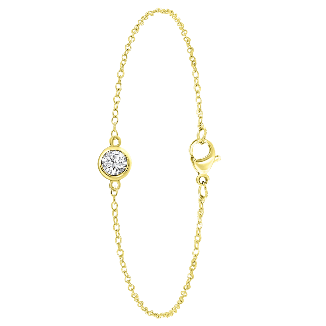 Zilveren goldplated armband kristal wit