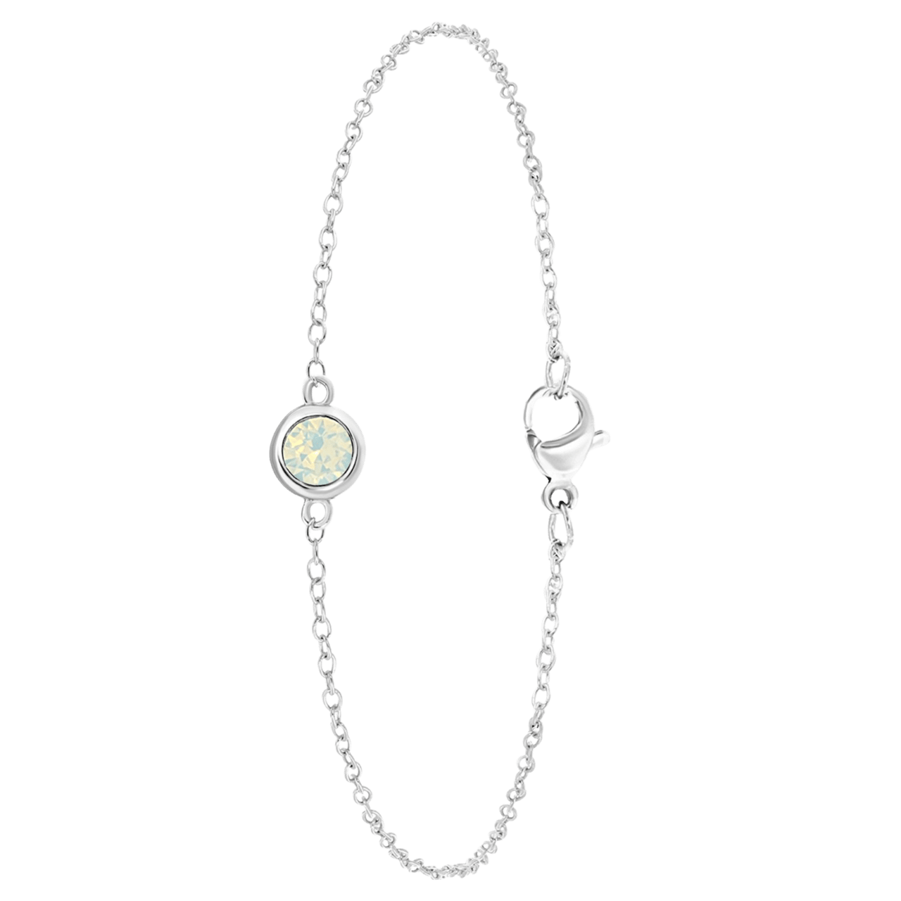 Zilveren armband met kristal wit opaal