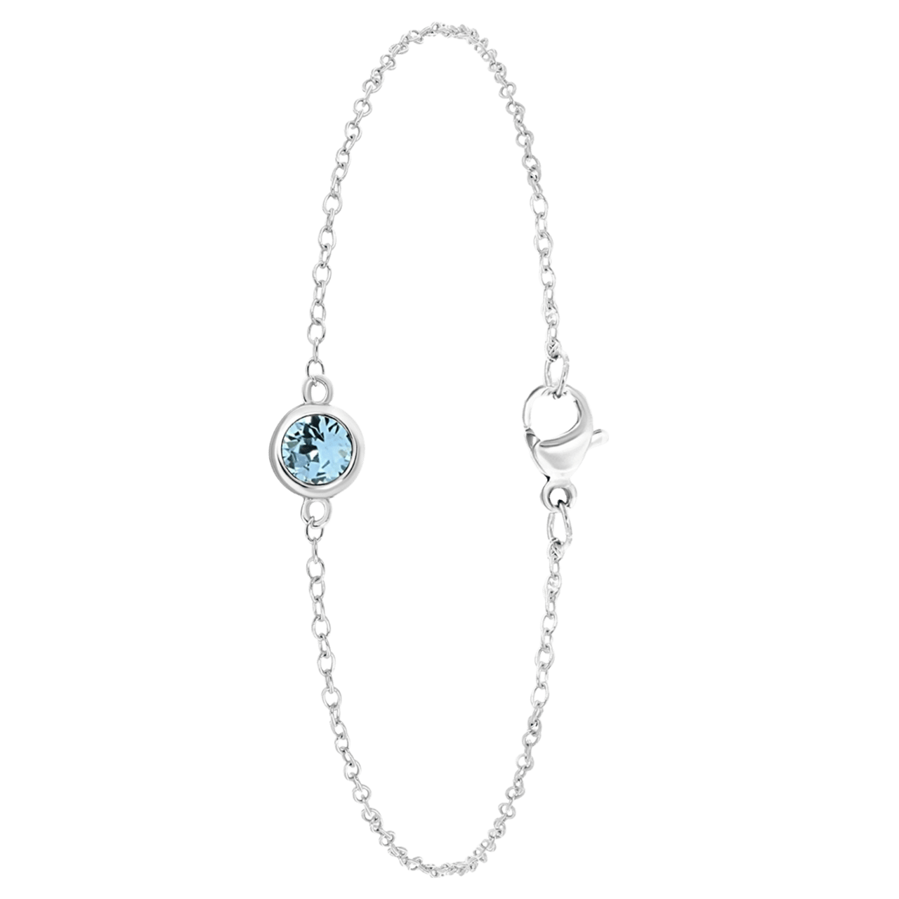Zilveren armband met kristal aqua