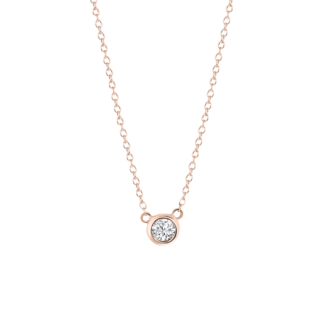 Zilveren roseplated ketting kristal wit