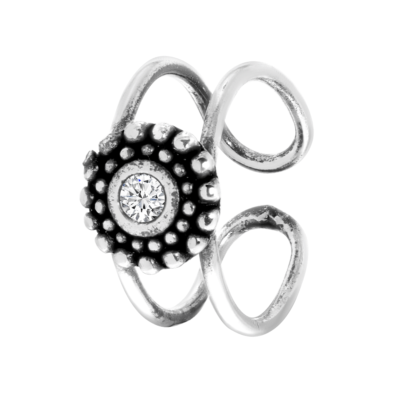 Zilveren earcuff met zirkonia Bali
