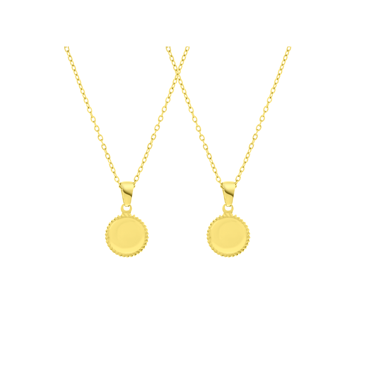 Stainless steel kettingen goldplated Best friends disc