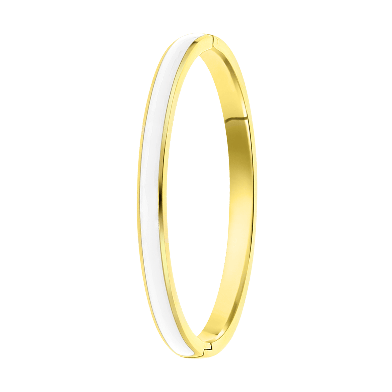 Gerecycled stalen goldplated kinderarmband met emaille wit