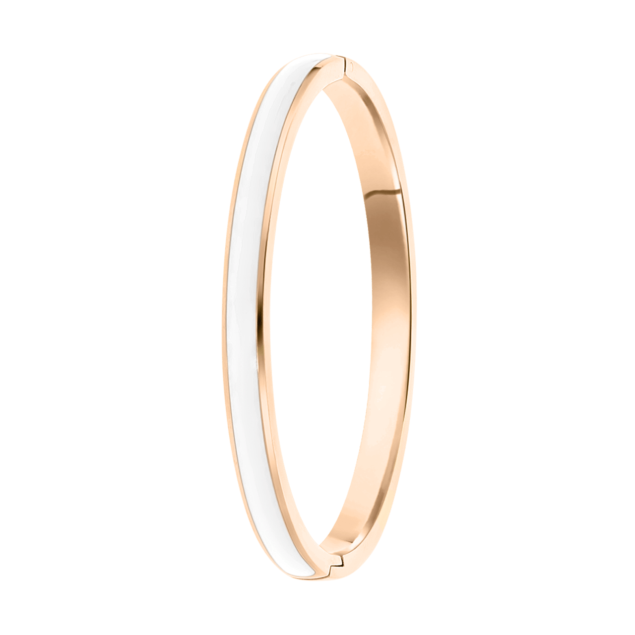 Stainless steel roséplated kinderarmband bangle met emaille