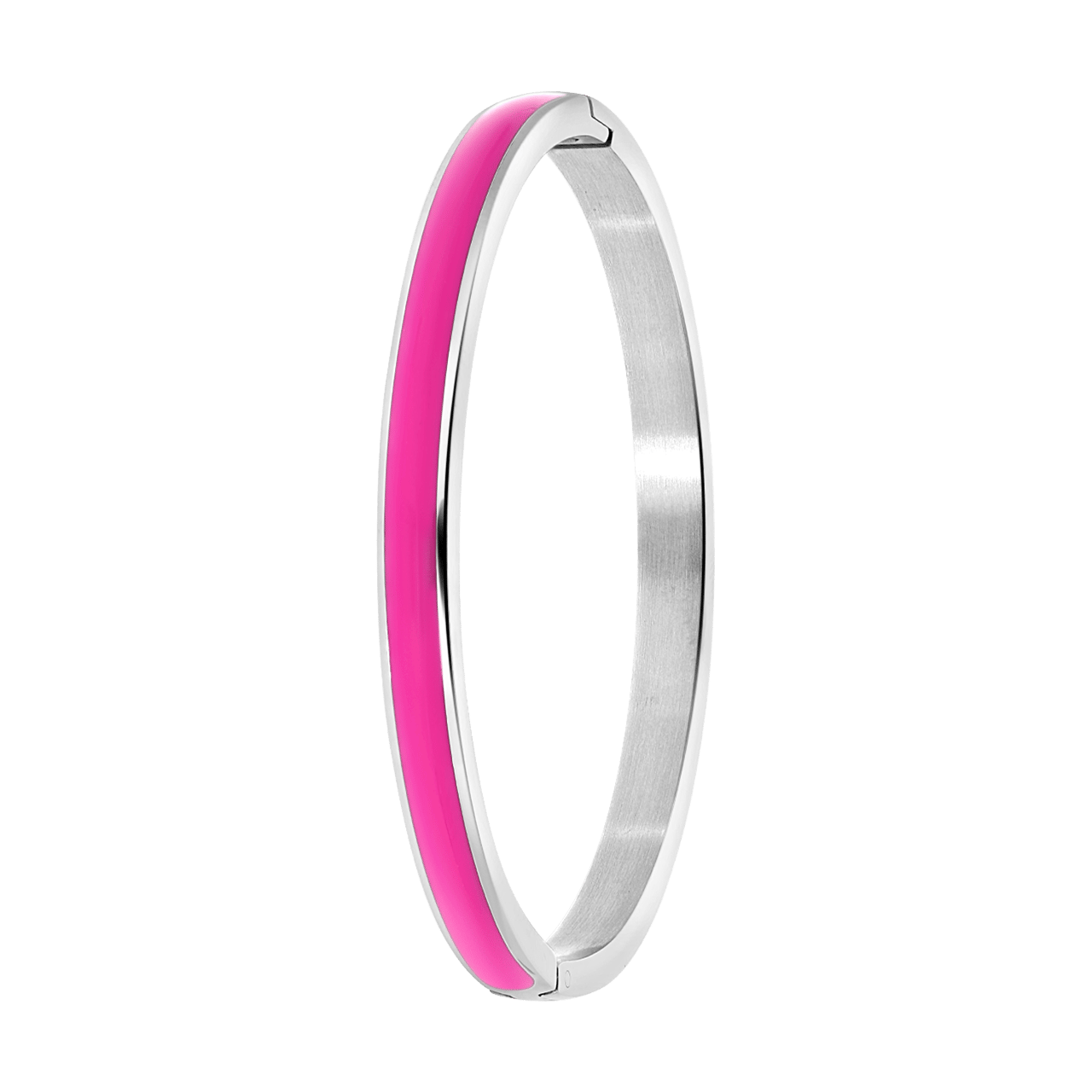 Kinderarmband, Edelstahl, mit Emaille, fuchsia