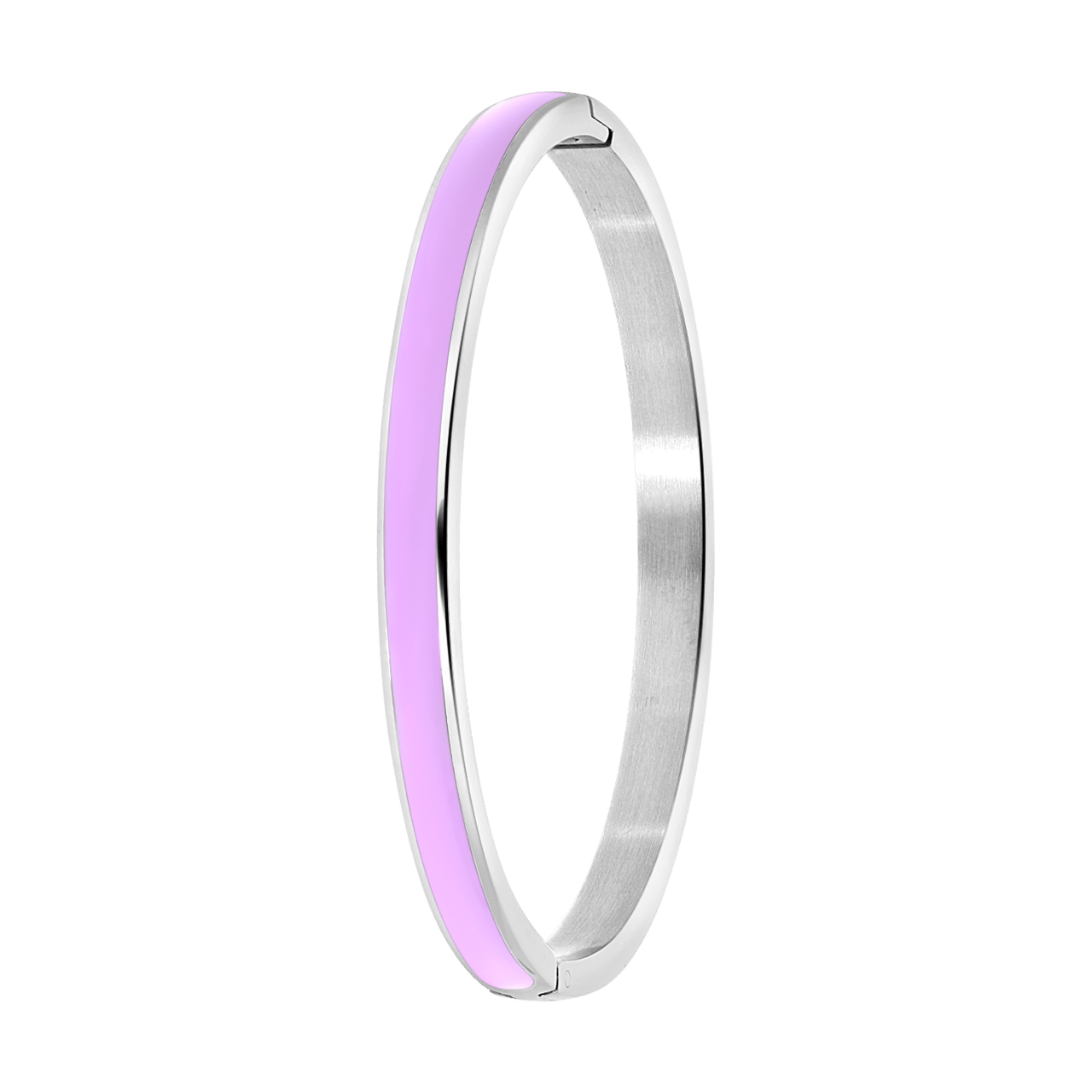 Gerecycleerd stainless steel kinderarmband met emaille violet