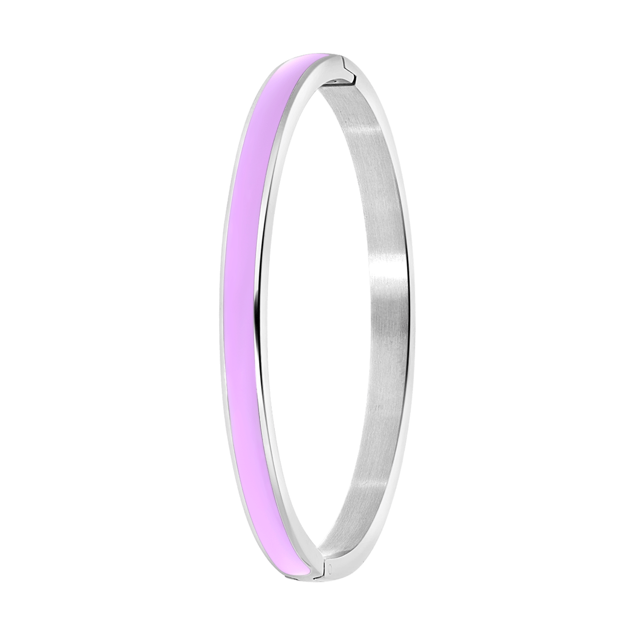 Gerecycleerd stalen kinderarmband met emaille violet